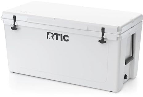RTIC 145 QT Ultra-Tough Cooler Hard Insulated Portable Ice Chest Box for Beach, Drink, Beverage, Camping, Picnic, Fishing, Boat, Barbecue, White
