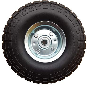 FROSAL Sackkarrenrad PU Rad Bollerwagen Ø 260 mm 4.10/3.50-4 | Ersatzrad Reifen Sackkarre | Achse 16 mm | pannensicher mit Kugellager | Stahlfelge Silber