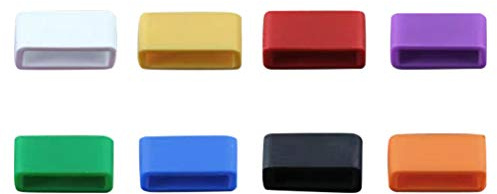 Hemobllo silikon klockarmband spännringar 14 mm ersättningsslinga hållare 8-pack mjukt anti-fall klockarmband tillbehör för säker bekväm passform