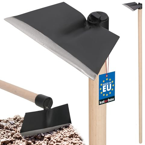 KOTARBAU® Azada de jardín con forma trapezoidal con mango, 120 cm, azada para malas hierbas, herramienta de jardín para trasplantar, deshierbe, cuidado del jardín, accesorios de jardín, herramientas