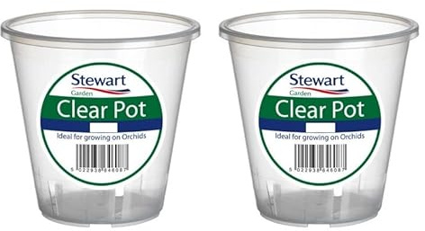 2 x Clear Orchid Pots Plastic Orchid Flower Plant Pot For Optimal Growth 13cm