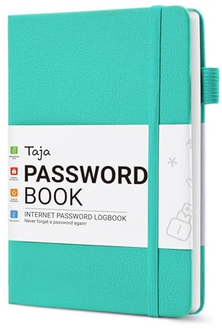 Taja Password Book with Alphabetical Tabs, Password Keeper Book for Seniors