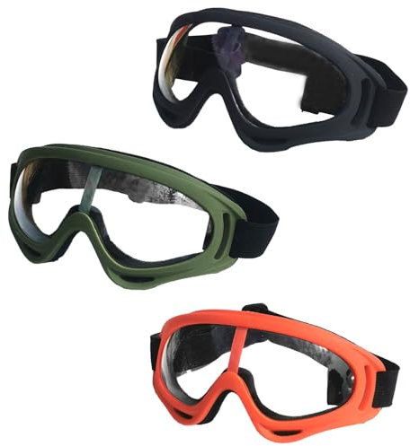 Ksvaye 3er Schutzbrille Kinder Motorradbrille Winddicht Augenschutzbrille Staubschutzbrille Perfekt für Radfahren, Skifahren, Bergsteigen