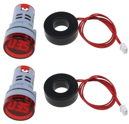 Create idea 2 Piezas Pantalla Digital LED Amperímetro CA Amperímetro Digital LED Monitor Corriente CA Probador Corriente CA Circular para Indicación Señal Pantalla Corriente Potencia