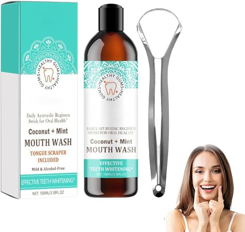 Coconut Mint Mouthwash,Mouthwash Mint Oil,Coconut Pulling Oil,Mint Oil Pulling Mouthwash,Helps with Fresh Breath, Teeth & Gum Health & More (1PC)