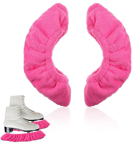 Prasacco Ice Skate Blade Covers, Winter Skate Guards Kids Hockey Skate Blade Protector Guards for Hockey Skates Sports Ice Skate Blade Cover for Kids Youth Adult Men Women Boys Girls (Pink/S)