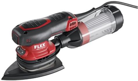 Flex Levigatrice a delta ODE 2-100 EC (nero, rosso, levigatrice a delta con regolazione della velocità, con piastra in e microfiltro PES, smerigliatrice da 230 V, ergonomica, levigatrice a delta