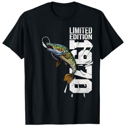 Pêcheurs Anniversaire né en 1970 Pêche Poissons Pêche T-Shirt