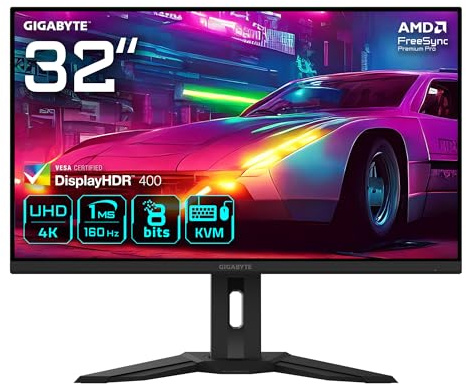 Gigabyte M32UP 31.5 UHD Gaming-Monitor - 3840 x 2160, 160 Hz, 1 ms, 350 cd/m², AMD FreeSync Premium Pro, DisplayHDR 400, HDMI 2.1, Displayport 1.4