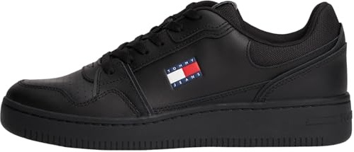 Tommy Jeans Uomo Sneakers con Suola Preformata Tjm Retro Basket Profilo Basso, Nero (Black), 41