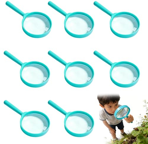 Lot de 8 Loupe pour Enfant pour Observer Insectes et Plantes Cadeau Éducatif pour Enfants