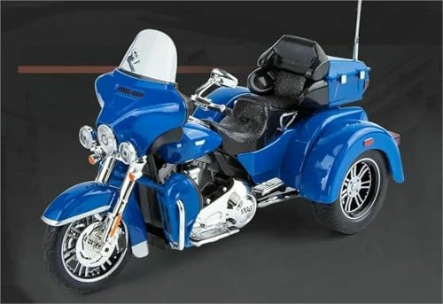 Motorcykel Modell 1/9 För Harley Glide ultrastatiskt pressgjutet Modelllegering leksakssamling motorcykel trehjuling(Blue)