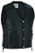 Gaudi-Leathers Herren Motorrad Lederweste Bikerweste Motorradweste Weste Kutte mit Schnürung, E600- Gr. Large (50), Schwarz