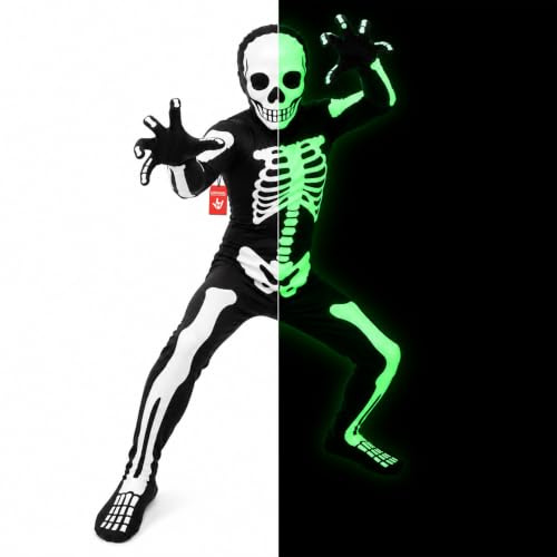 Morphsuits Black Skeleton Kids, Kids Halloween Costume, L