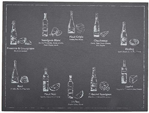 ARTESA ARTCHSPAIRING Tagliere per Formaggio in Ardesia con Guida Decorativa per Vini, Marrone