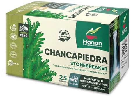 Hanan Peruvian Secrets Chancapiedra Herbal Tea | 100% Natural Stonebreaker | 25 Tea Bags | Aids in Promoting Normal Kidney Function Naturally