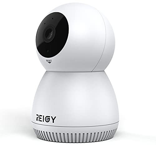 REIGY 3MP Caméra de Surveillance WiFi Intérieur PT 360°, 1296P IP Caméra de Sécurité avec Détection de Mouvements Vision Nocturne Audio Bidirectionnel Compatible avec Système