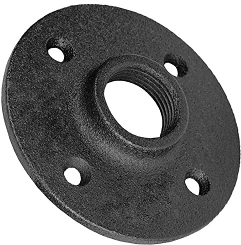 Gewinde Fitting Verschraubung aus Temperguss schwarz - Flansch mit 3/4 Rohr Zoll Innengewinde IG und 4 Bohrungen Nr. 329