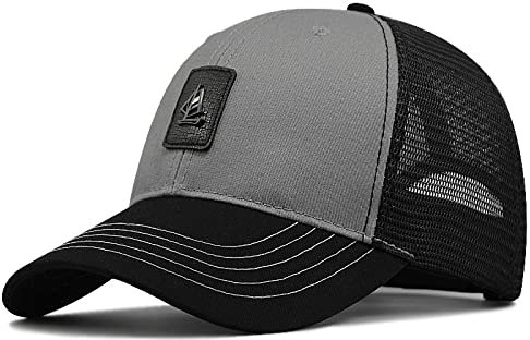 Basecap Herren Große Größe Männer Trucker Cap Mesh Baseball Cap Big Head Golf Cap Frühling Sommer Mode, Grau, 60-65cm