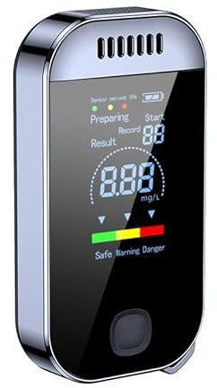 LIAMERHE Mini Ethylotest Portable Éthylotest Electronique avec Écran LED Numérique Alcootest Électronique Personnel Précision de Qualité Alcootest Électronique pour Usage Domestique