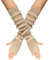 LERTREEUK Damen Mädchen Strickhandschuhe Kaschmir-Mischung Lange Armstulpen Ellenbogenwärmer Fingerlose Fäustlinge mit Daumenloch (Beige)