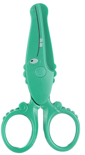 Tijeras de seguridad para niños – zurdos, aligátor lindo, para niños pequeños, bricolaje y herramientas de pintura