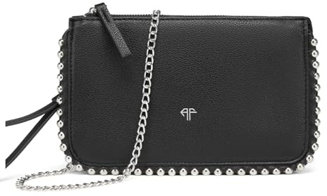 AFKOMST Pequeños bolsos de embrague y wristlet monedero para mujer bolso de noche formal con correa de cadena cruzada, Negro