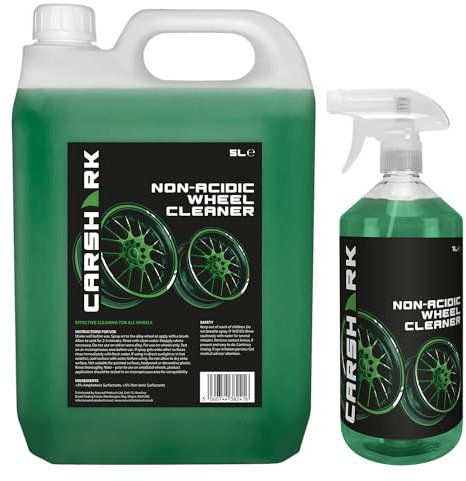 CARSHARK Non Acidic Wheel Cleaner 5 L + 1 L Spray, Heavy Duty Formula
