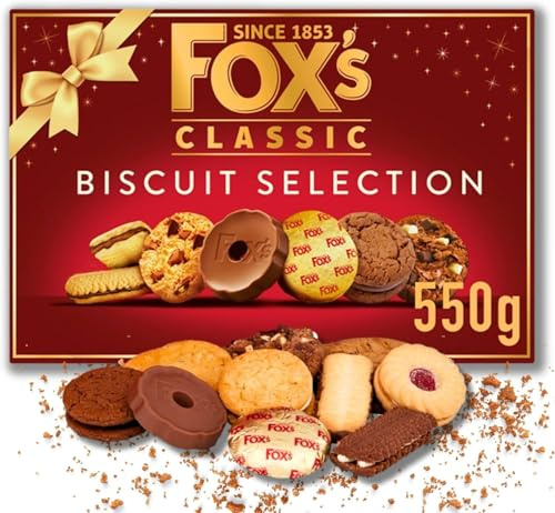 Fox's Fabulously Biscuit Selection Assortment Luxury Box, Perfect for Christmas Gifts, Cookies, Featuring Milk Chocolate Rounds, Viennese Fingers, Jam Creams (2 Boxes)