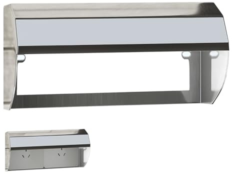 Doppelt Typ 86 Steckdose Regenschutz, aus Edelstahl 201, Universelle Regenschutzabdeckung für den Innen und Außenbereich, Passend für Typ 86 Steckdosen (183 × 96 × 90 mm) (Silber)