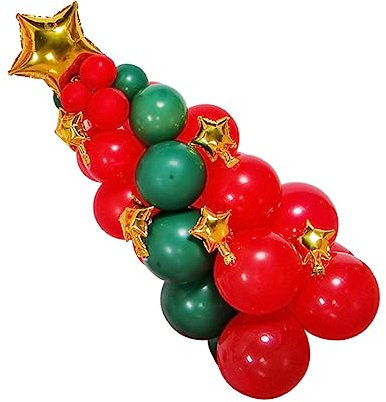 ibasenice 1 Satz Weihnachtsbaumballons weihnachtsdeko weihnachtsbaumdeko Weihnachtsbaumspitze schwarze Luftballons in verschiedenen Größen Latexballon Weihnachten bedruckter Ballon