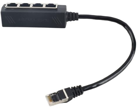 Irfora 1 Till 4 RJ45 Splitter Adapter, Smidig överföring, Utmärkt Anslutning Nätverkskabel Adapter, för CAT7 Nätverkskabel med Guldpläterad Kärna, Tillämplig för Alla Nätverk, Hem,