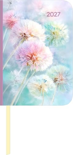 Lady Journal Mini Blowballs 2027: Taschenkalender 8x11,5 cm - Wochenplaner mit 4-sprachigem Kalendarium, Leseband, Monatsübersicht & Notizbereich, ideal für unterwegs