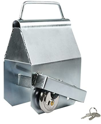 OROK - Antivol remorque antivol remorque attelée - Antivol remorque triangle - Avec poignée, cadenas & 2 clés - Dimensions : 110 x 180 x 255mm - S'utilise attelé et non attelé