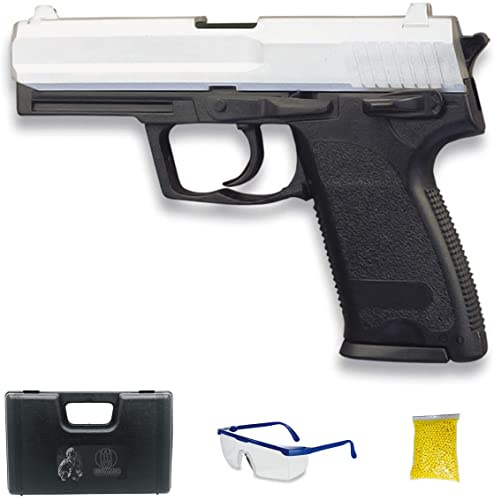 HFC HA-112 Coulissant Argent (6MM) - Pistolet Airsoft Calibre 6mm (Arme à air comprimé à Billes en Plastique ou PVC). Système : Ressort. <3,5J [Puissance : 0,32 Joules]