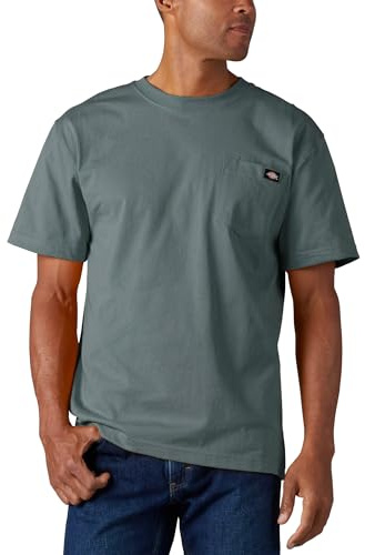 Dickies Herren Short Sleeve Heavyweight Crew Neck Pocket T-shirt Henley Hemd, Blau - Smoke Blue, L EU