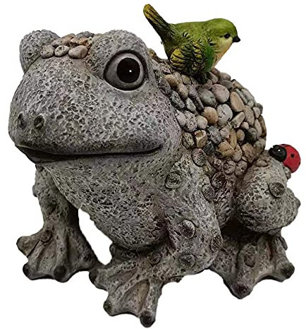 Sculptures Et Statues De Jardin en Résine - Décoration De Jardin Étanche Et Antigel - Statue De Jardin Grenouille 22cm x 21cm x 19cm pour Amoureux des Animaux Et Jardins