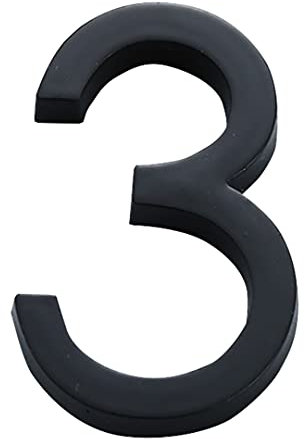 Zayookey 2 pulgadas (6 cm) Números de buzón moderno 3D Placa de número de casa Negro Mate Calle Autoadhesivos Números de dirección de puerta para apartamento Hotel House Number (número de puerta 3)