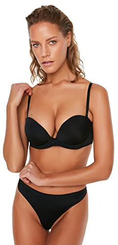 Trendyol Sujetador Push-up de Color Negro, 90A para Mujer