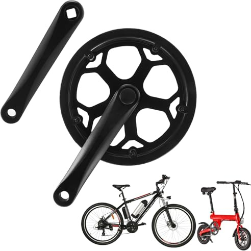 Dasing Mountain Bike Crankset 48T Chainring 170mm 3x6/7/8 Taper Crank Arm for Folding Bike Steel Crankset Bicycle Sprocket Road Bicyle Compatible with Variable Speed Transmission