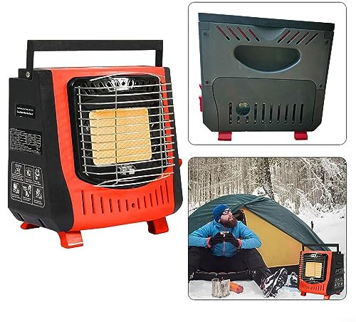 Riscaldatore a gas portatile per interni, riscaldatore a gas da campeggio, riscaldatore portatile con bruciatore in ceramica 1,3 kW Potenza 108 g/h Consumo per viaggi portatili Camping Caravan Pesca