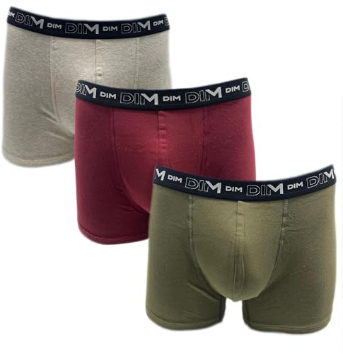 DIM Bóxers Con Cinturilla A Contraste x3, Bóxer para Hombre, Multicolor, XL