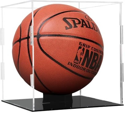Basketball Vitrine,Transparente Acryl Football Basketball Display Case mit Ständer,Acryl-Vitrine für Actionfiguren, Spielzeug, Sammlerstücke, Fußball-Vitrine
