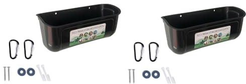 Rordigo Juego de 2 vallas de comida para patos, comedero colgante, pavo de ganso con clips