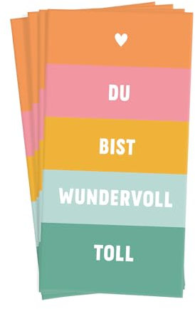 Grafik Werkstatt Taschentücher mit Spruch | Geschenkidee | 10 Stück | du bist wundervoll toll