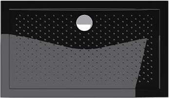 doporro Plato de Ducha Rectangular Antideslizante 75x120x4 cm – Acrílico Negro, Conexiones DIN, Instalación a Ras de Suelo – Lucia02