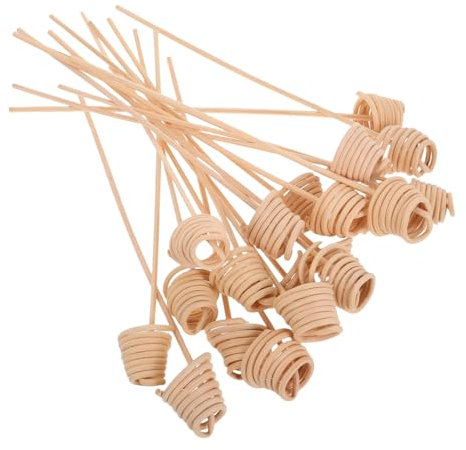 ABOOFAN 1 Satz Rattan Feuerlos Aromatherapie Set Mit Ätherischen Ölen Diffusoren Damenparfüm Diffusor Für Ätherische Öle Räucherstäbchen Gewellte Duftstäbchen 20 Stück