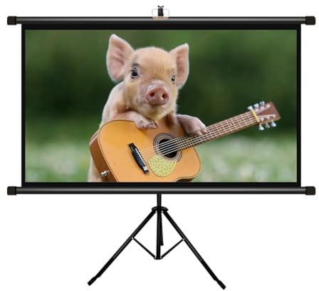 SXKJQER Toile De Projection sur Trépied, Écran De Projection Portable 60/72 Pouces, Écran De Projection 4:3/16:9, pour Le Cinéma À Domicile, Les Films Intérieurs/Extérieurs(16:9,60)