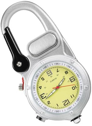Taschenuhr mit Karabiner Klettern Schwesternuhr Pulsuhr Taschenuhren für Herren Damen Praktisch Krankenschwesteruhr Analog Quarzuhr LED Taschenlampe Uhr Klettern Camping Sport