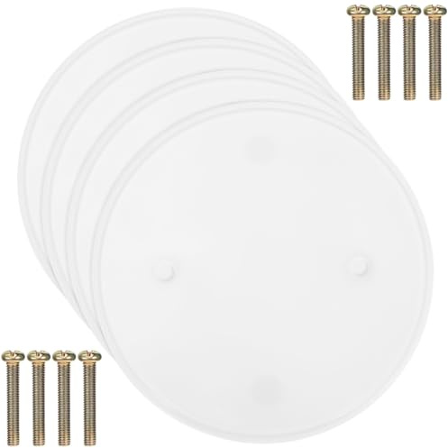 Angoily 1 Unidades Cubierta Redonda de Techo Placa Ciega Cubierta de Techo Eléctrico Cubierta de Salida Plana Placa de Salida Redonda Placa de Techo Para Cubrir El Agujero Pp 4 Piezas